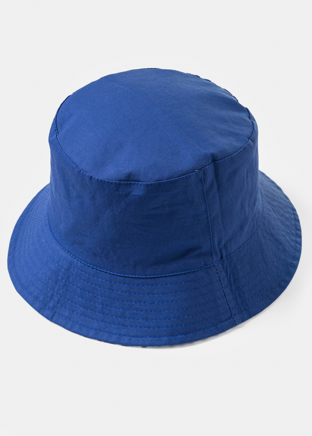 Double-Faced Bucket Hat Squares Pattern & Blue